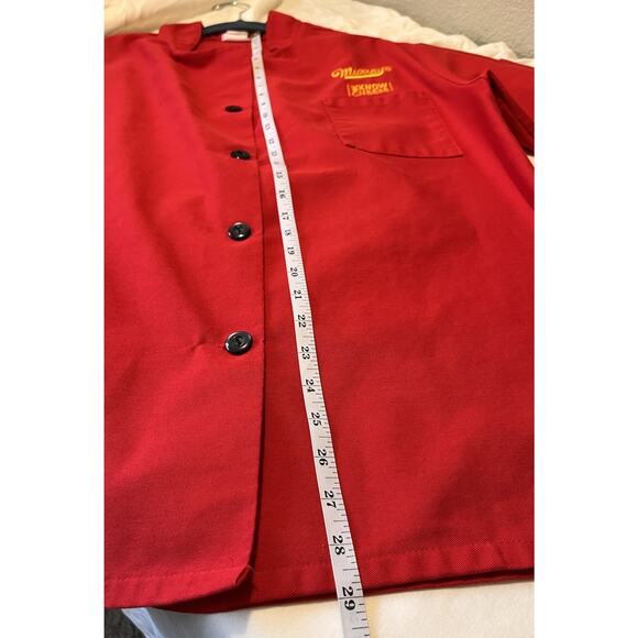 Murray’s Cheese Red Chef Coat Jacket FAME MEDIUM “We Know Cheese” Uniform - Picture 6 of 8